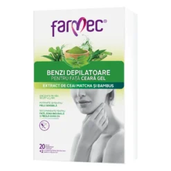 Farmec Face gel wax strips with matcha & bamboo